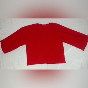 Zara Women's V-Neck Sweater in Bold Red